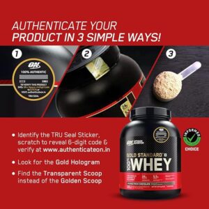 Optimum Nutrition (ON) Gold Standard 100% Whey Protein Powder – 5 lbs, 2.27 kg (Double Rich Chocolate), Primary Source Isolate,For Men and Women